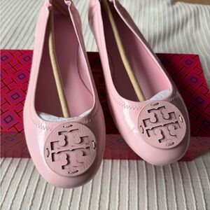 Tory Burch Light Pink Logo Flats